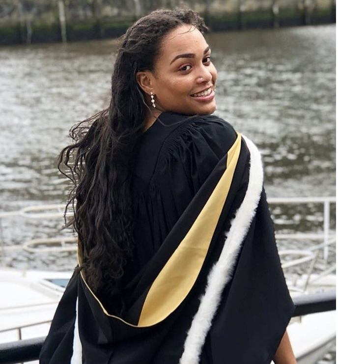 Simone as a graduate in her robes